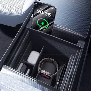 Upgraded Flocked Center Console Storage Tray for Tesla Model Y Juniper & Y L & Model 3 Highland