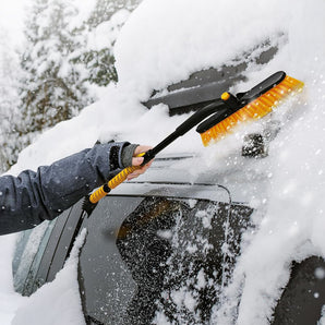 Spazzola per neve e raschietto per ghiaccio estensibile e girevole a 360° da 39''