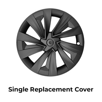 Single black ABS wheel cover with split-spoke design for 19-inch rims