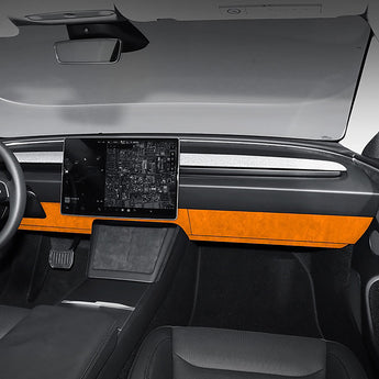 Tesla Alcantara Knee Bolster Panel & Glove Box Wraps for 2024+ Model 3 Highland & Model Y Juniper(4 Pcs)