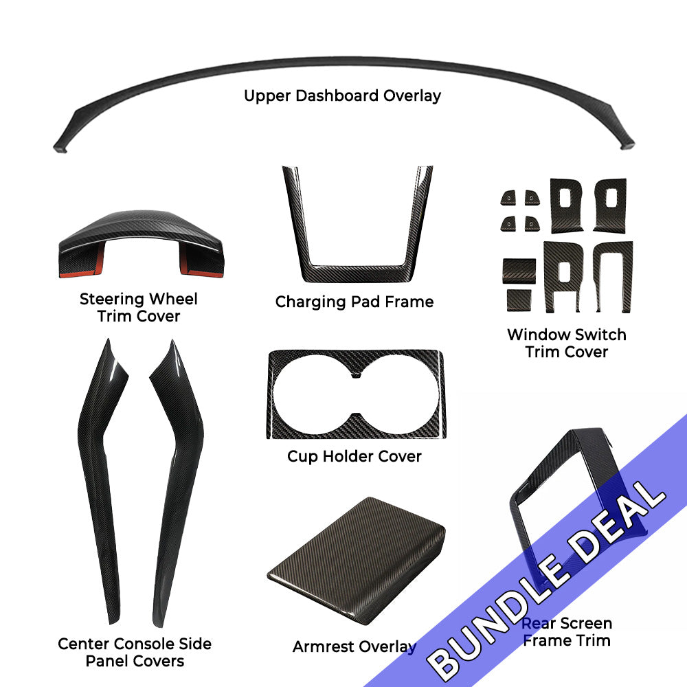 Tesla Model Y Juniper Interior Carbon Fiber Kit (2025+) | 7-Piece Set ...
