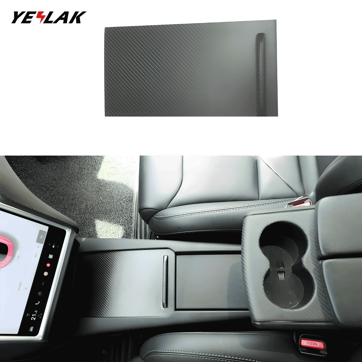 Real Carbon Fiber Center Console Wraps For Tesla Model S/X 2016-2020