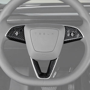 Tesla Model 3 Highland Carbon Fiber Steering Wheel Trim