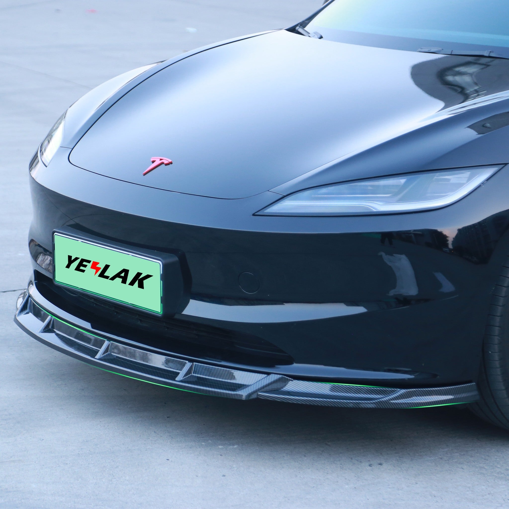 Tesla Model 3 Highland Front Lip Aero Front Lip Spoiler For Tesla Model 3 Highland (3 pieces) – Yeslak