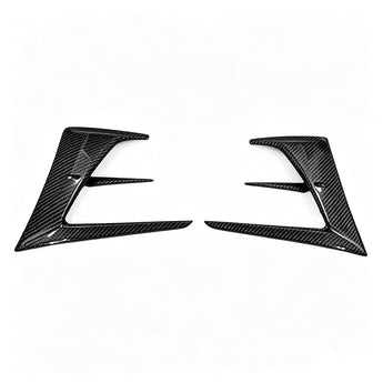 Real carbon fiber front bumper air intake trim installed on Tesla Model 3 Highland