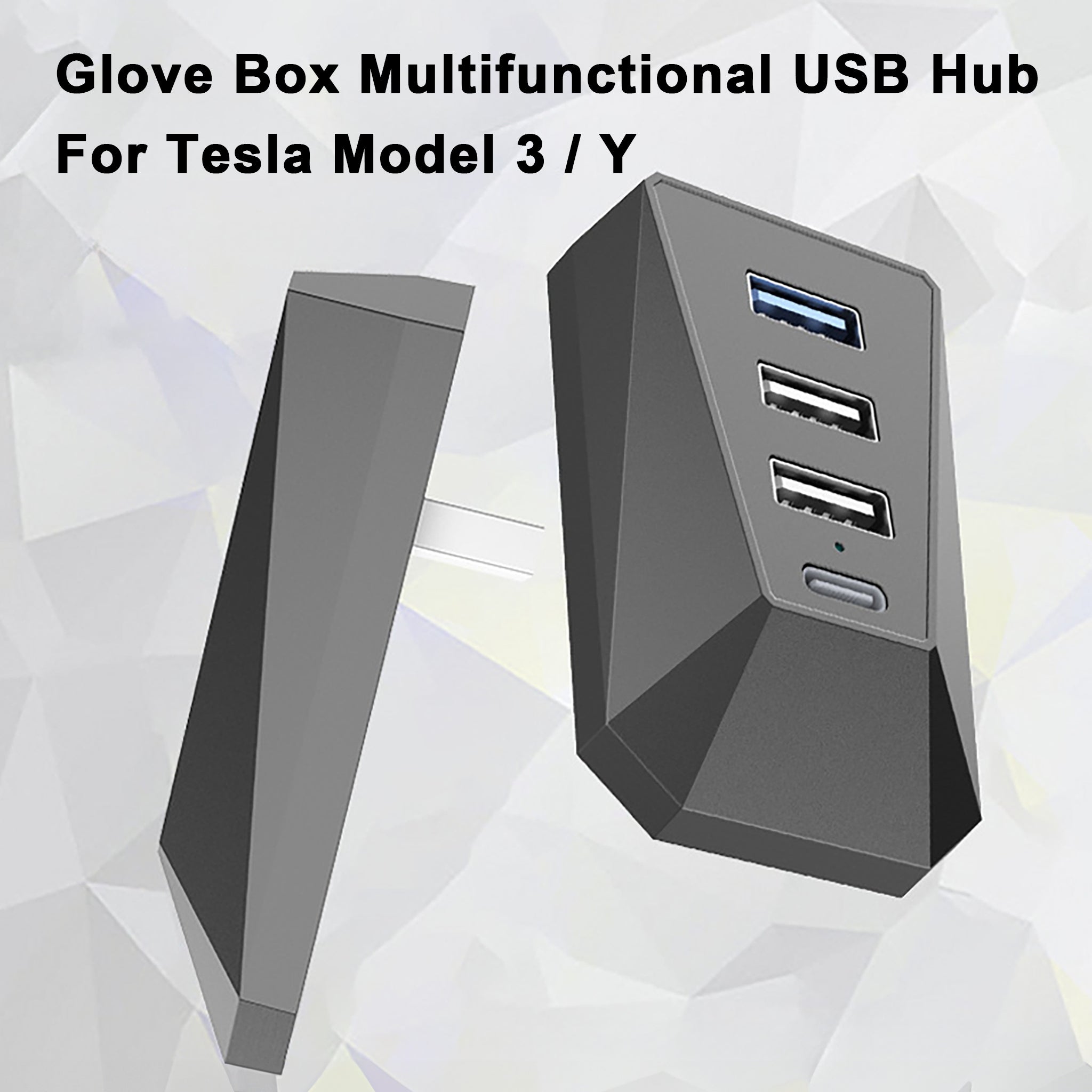 4in1 USB Hub Glove Box For Tesla 2021 Model 3 Y Docking Station Charger  Adapter
