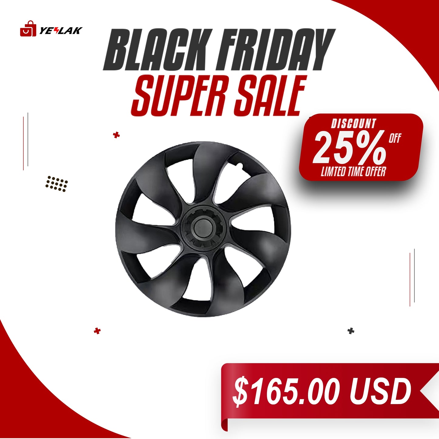 Performace Wheel Covers Replacement For Tesla Model Y 19 '' Gemini Wheels