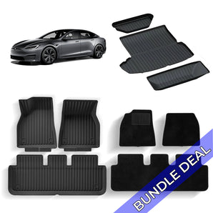 Bundle:Tesla Model S 2021+ Full Coverage & Liners Full Set 6/9 PCS