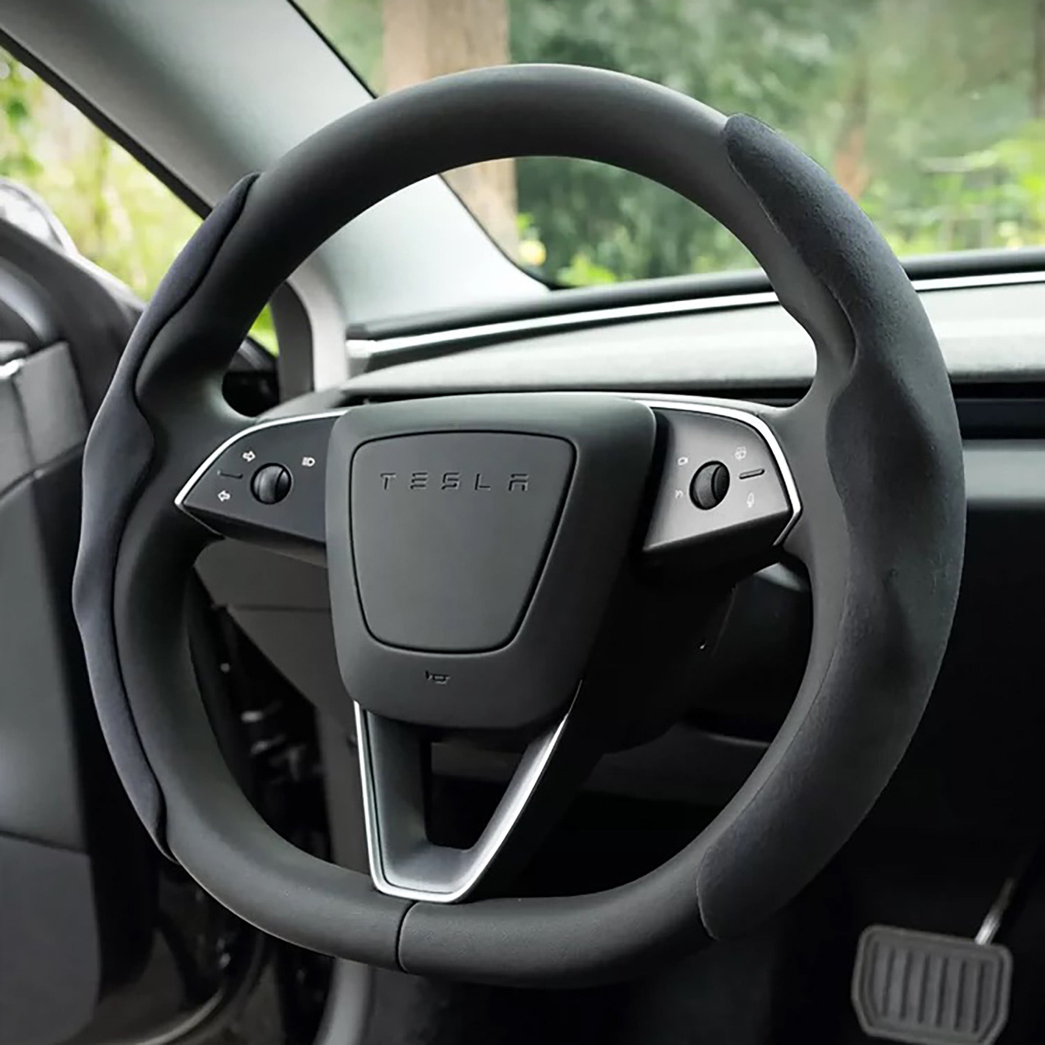 Coprivolante Tesla Model 3 /Y - Set 2 Pezzi Fibra Carbonio Bianco Coprivolante Tesla Model 3 /Y - Set 2 Pezzi Fibra Carbonio Bianco