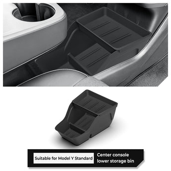 Raised Under Center Console Storage Organizer Tray for Tesla Model Y Standard 2026+