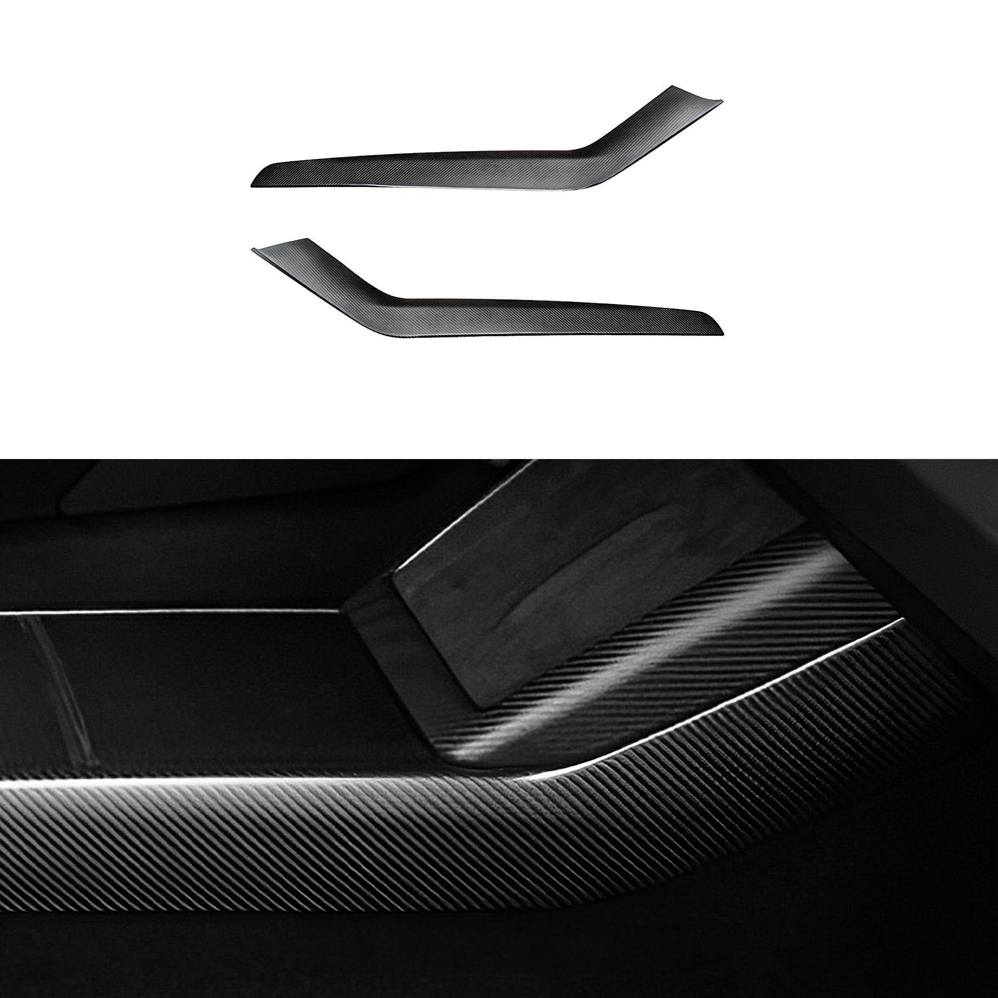 Real Carbon Fiber Center Console Side Panel Covers for Model  3 Highland (2 pieces)