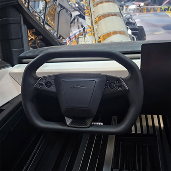Real Carbon Fiber Steering Wheel Trim for Tesla Cybertruck (3 Pcs)