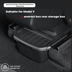 Rear Center Console Storage Box for 2026 Tesla Model YL 6-Seater