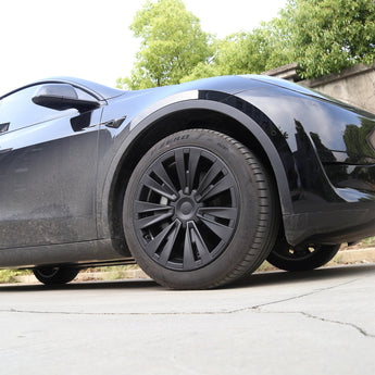 YESLAK 4PCS Model Y Wheel Cover - 19 Inch Symmetrical Matte Black Hubcaps