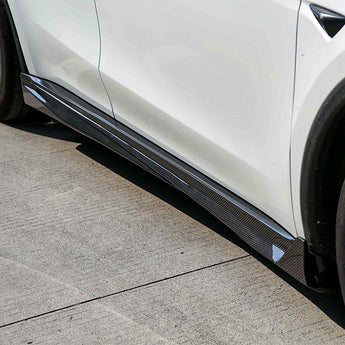 Tesla Model Y Carbon Fiber Ascend Side Skirts for 2020-2026+ Juniper