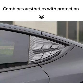 Tesla Model Y Mars Style glossy carbon fiber rear quarter window louvers