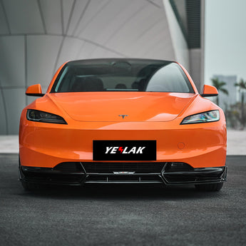 Tesla Model 3 Highland Battle Edition full body kit front view with three-piece front lip