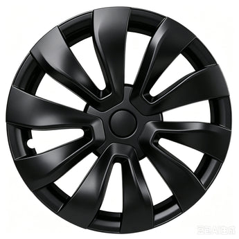 Silver and black 18-inch Prismata wheel cover for 2026+ Tesla Model 3 Standard