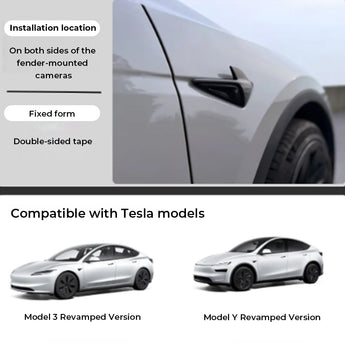 Glossy real carbon fiber camera cover for Tesla Model 3 and Model Y