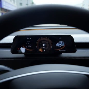 T9 9.6 inch CarPlay instrument cluster installed in Tesla Model 3 and Model Y interior