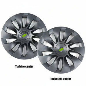 Wheel covers with turbine-center and induction-center designs, gun grey finish