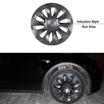 Yeslak 20 inch Model Y Wheel Covers with Induction Style Center Gun Grey Wheel Caps