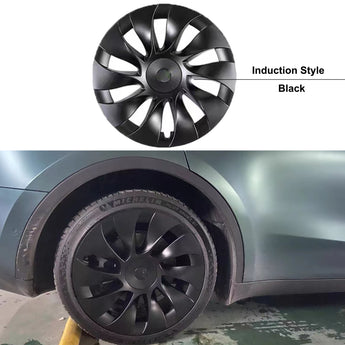 Yeslak 20 inch Model Y Wheel Covers with Induction Style Center Black Wheel Caps