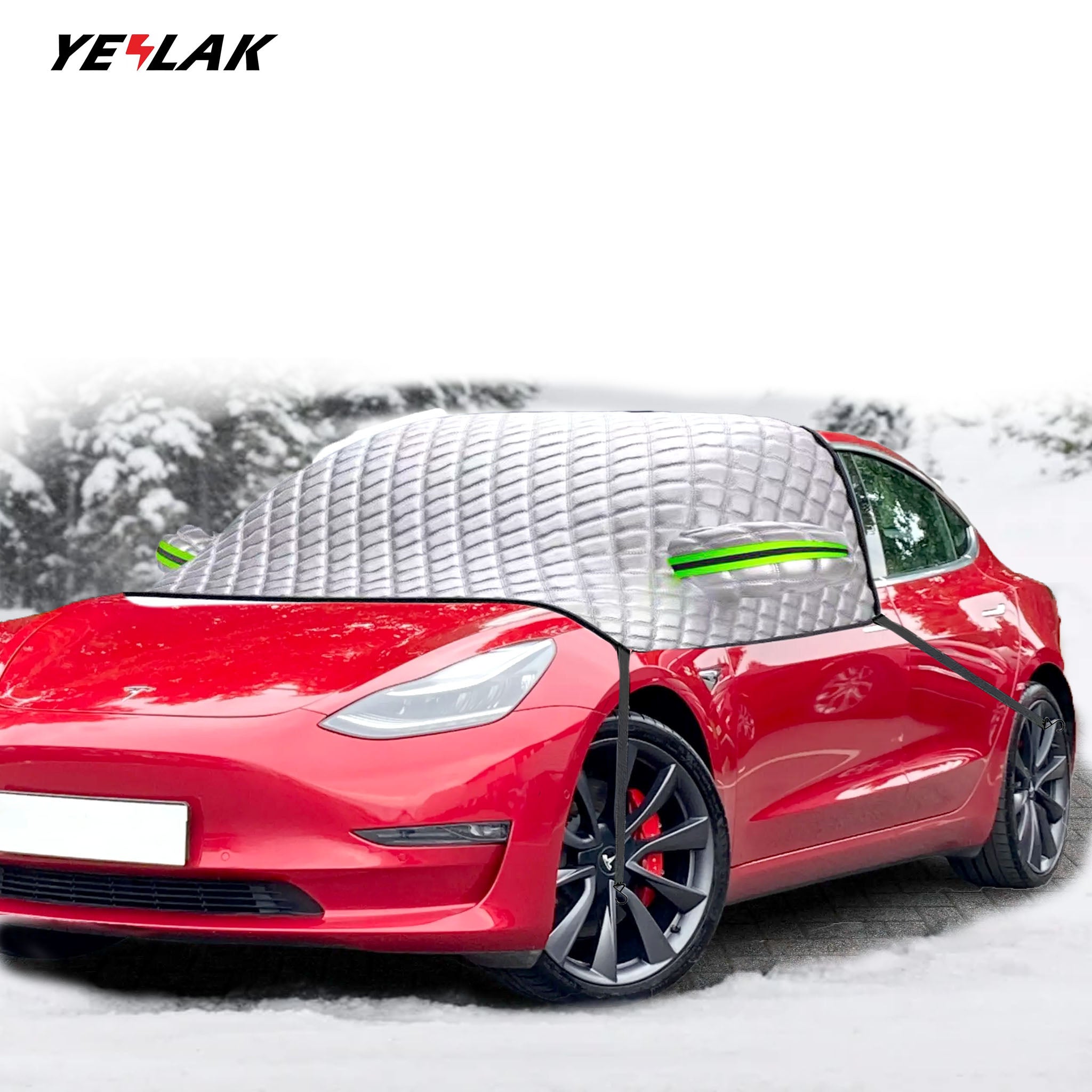 TSELLER for Tesla Model 3/Y/S Car Windshield Cover for Ice and Snow for Any  Weather Winter Summer Thick Outside Frost Guard Windshield Sunshade Snow