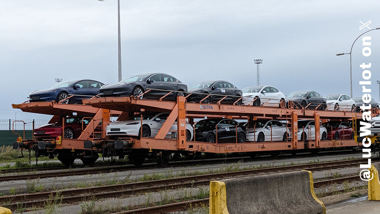 Tesla sends massive shipments of new Model 3 Highland to Europe, installs Michelin and Hankook tires
