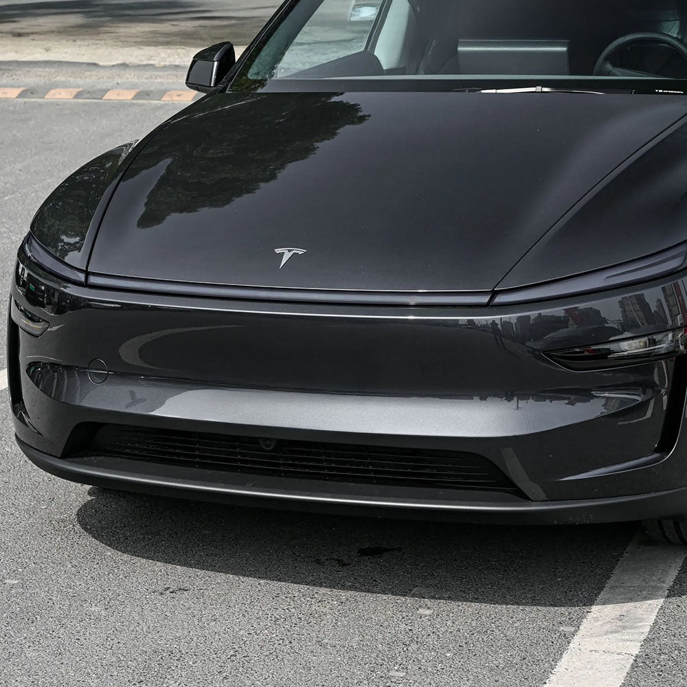 2025+ Tesla Model Y Juniper SmartLight UV-Reactive TPU Headlight Bar Film Covers | Self-Adjusting 70% Tint & Safe Night Driving