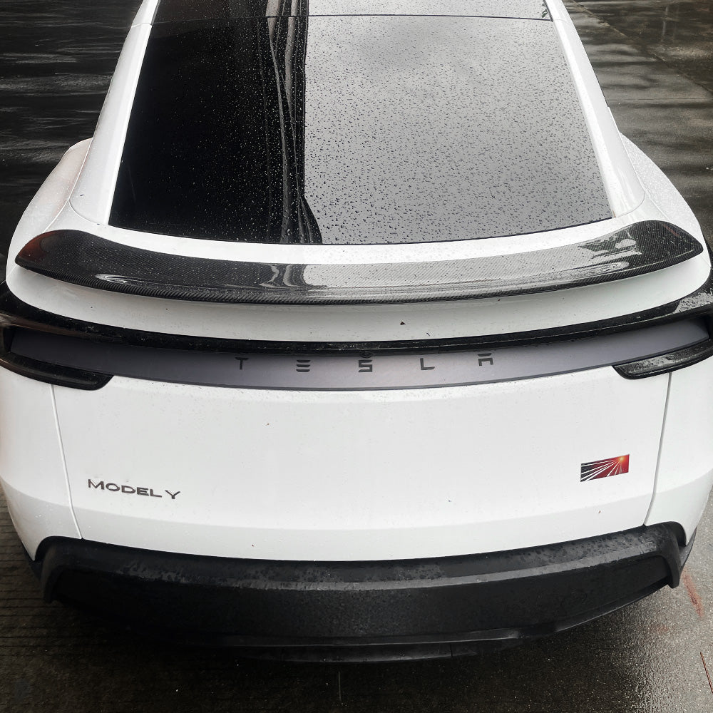 2025+ Tesla Model Y Juniper Carbon Fiber V-Style Rear Wing Spoiler – A ...