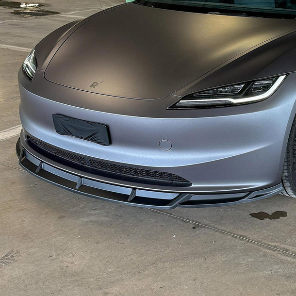 Paraurti Anteriore Carbon Fiber Per Tesla Model 3 Highland 2024 - Spoiler Splitter, Effetto Carbonio, Body Kit