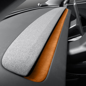 Garniture de tableau de bord Tesla Alcantara pour les nouveaux modèles 3 Highland (2024+) et Y Juniper (2025+) (2 pièces)
