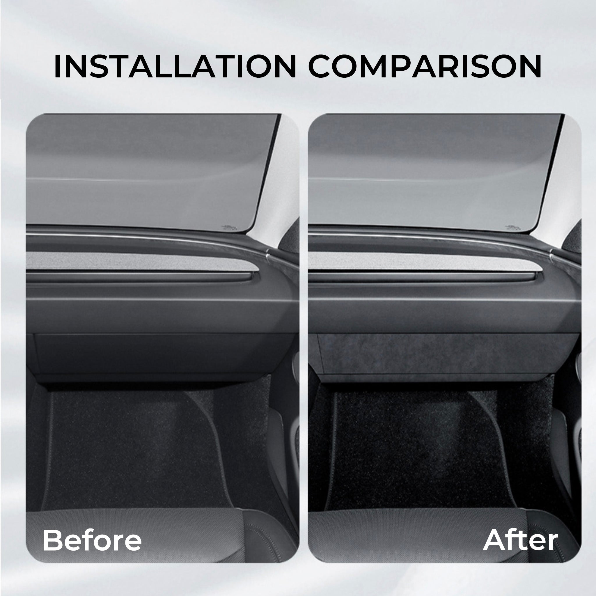Tesla Alcantara Knee Bolster Panel & Glove Box Wraps for 2024+ Model 3 ...