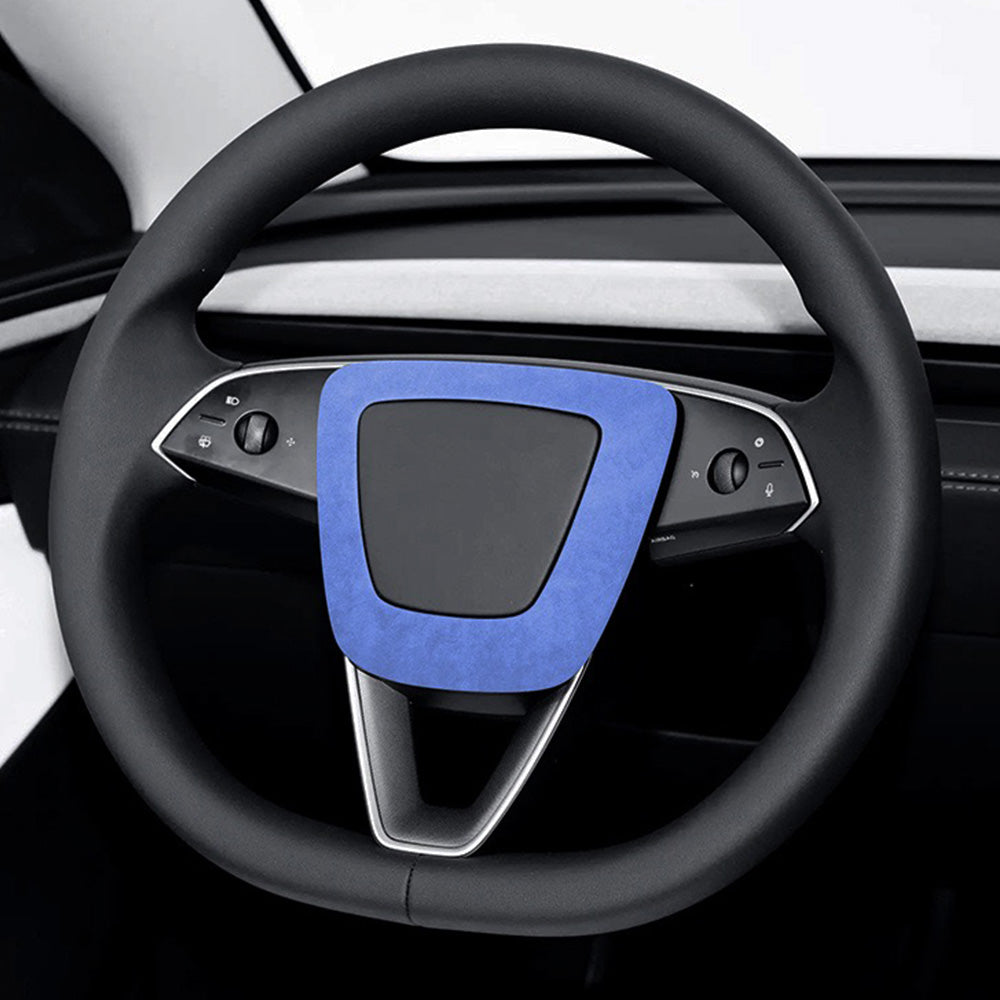 Alcantara Steering Wheel Cover for 2025+ Tesla Model Y Juniper | Luxury Interior Upgrade | Airbag-Safe Design