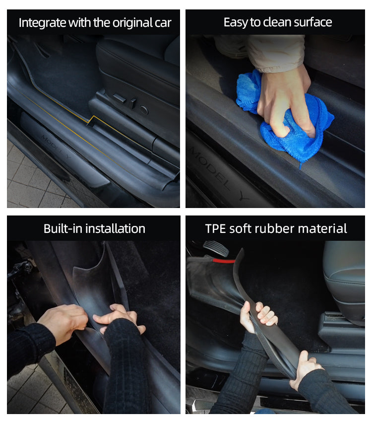 Front Door Sill Covers For Tesla Model Y & 3