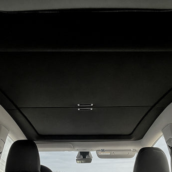 Black Retractable Sunshade for Tesla Model Y L 6-Seater Glass Roof