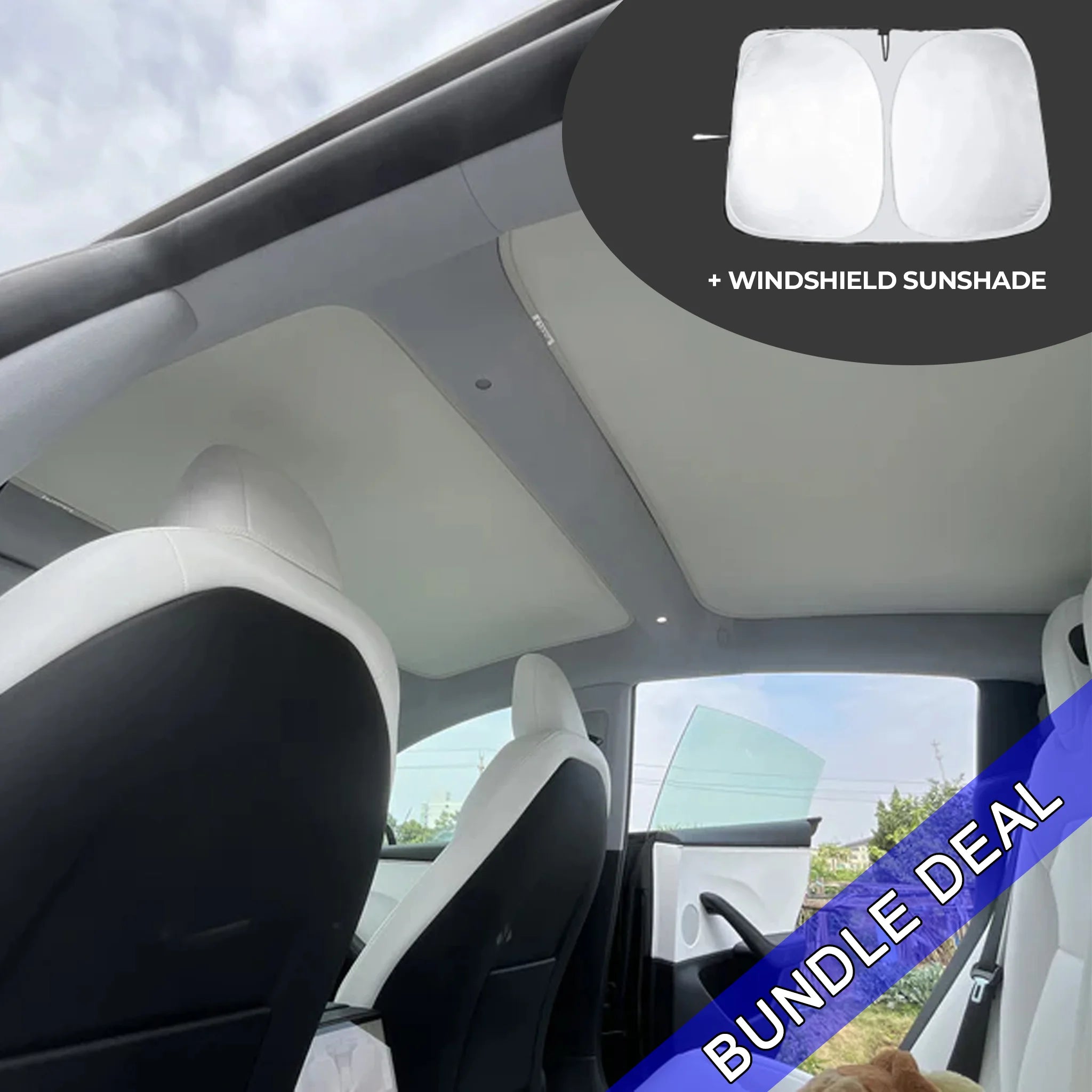 Bundle: Tesla Model 3 Highland 2024+ Sunshade Set (Roof+Windshield Glass Sunshade)