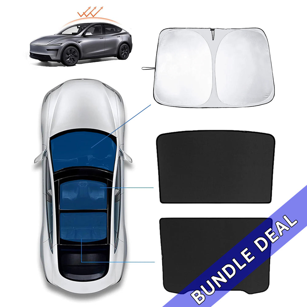 Bundle: Front + Sunroof Sunshades for Tesla Model Y/3 (2017–2025+)