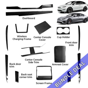 Bundle: YESLAK Premium Carbon Fiber Interior Bundle for 2021-2025 Tesla Model S / Model X (Refreshed Models)