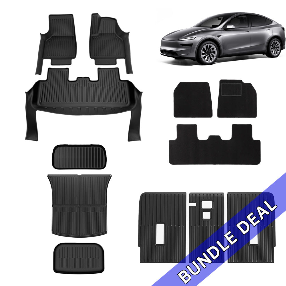 RHD 2025+ Tesla Model Y Juniper Floor Mats Bundle | Full Set 9/12