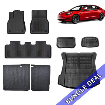 Bundle: Model 3 Floor Mats & Liners Full Set 8 PCS 2017-2023.9