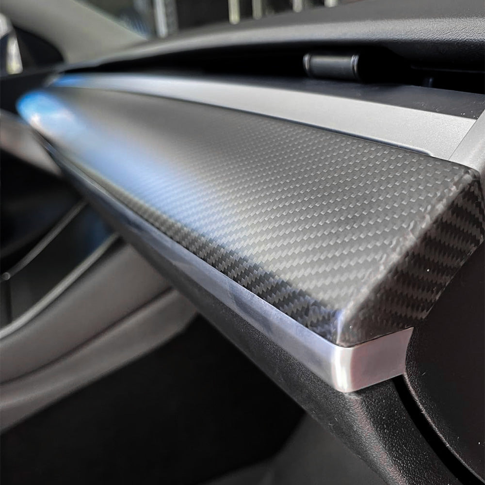 Dashboardbekleding en frontdeurpanelen in koolstofvezel-stijl voor Tesla Model Y 2021-2023, dashboardafdekking voor Tesla Model 3 2020-2023 (glanzende carbon), niet compatibel met 2024 Dashboardbekleding en frontdeurpanelen in koolstofvezel-stijl voor Tesla Model Y 2021-2023, dashboardafdekking voor Tesla Model 3 2020-2023 (glanzende carbon), niet compatibel met 2024