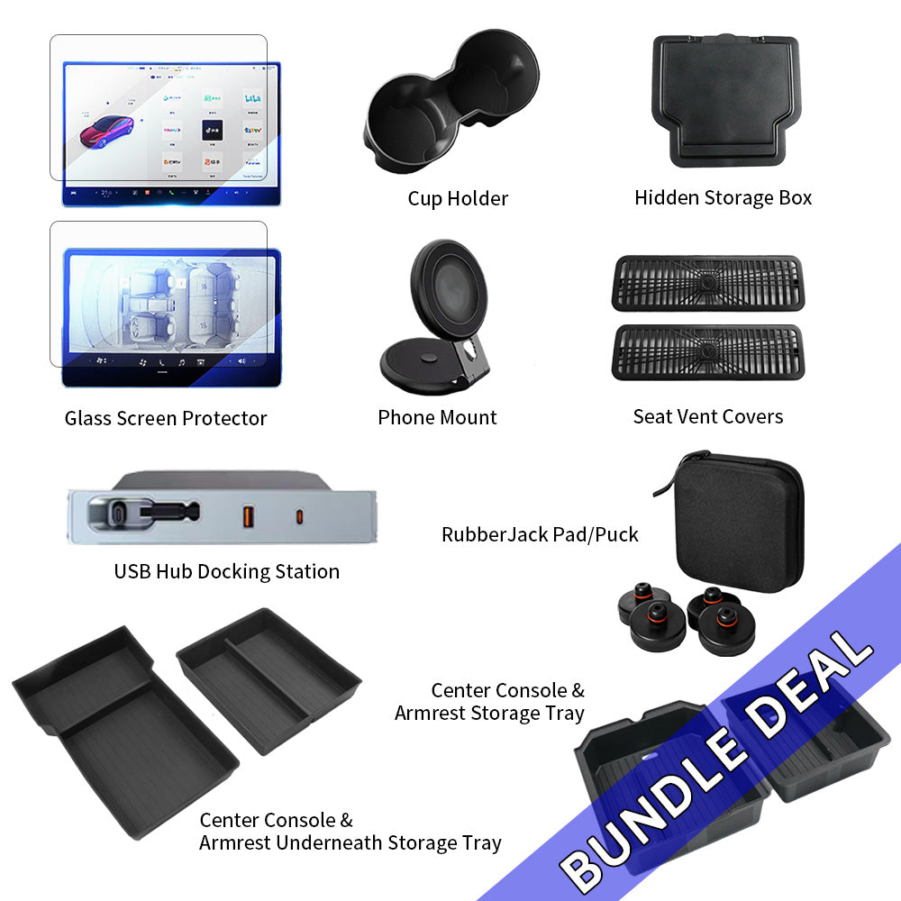 Bundle: Essential Accessories Kit for Tesla Model 3 Highland (2024+) & Model Y Juniper (2025+)
