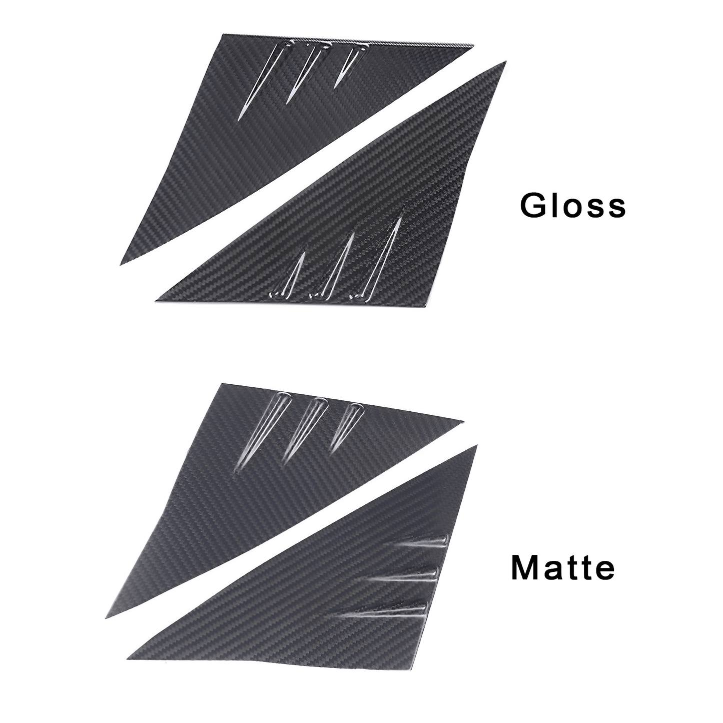 Carbon Fiber Front Door A-Pillar Triangle Cover Trims For Tesla Model 3 / Y