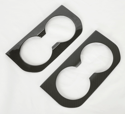 Carbon Fiber Cup Holder Trim Overlay For 2021+ Mode S Back Seat