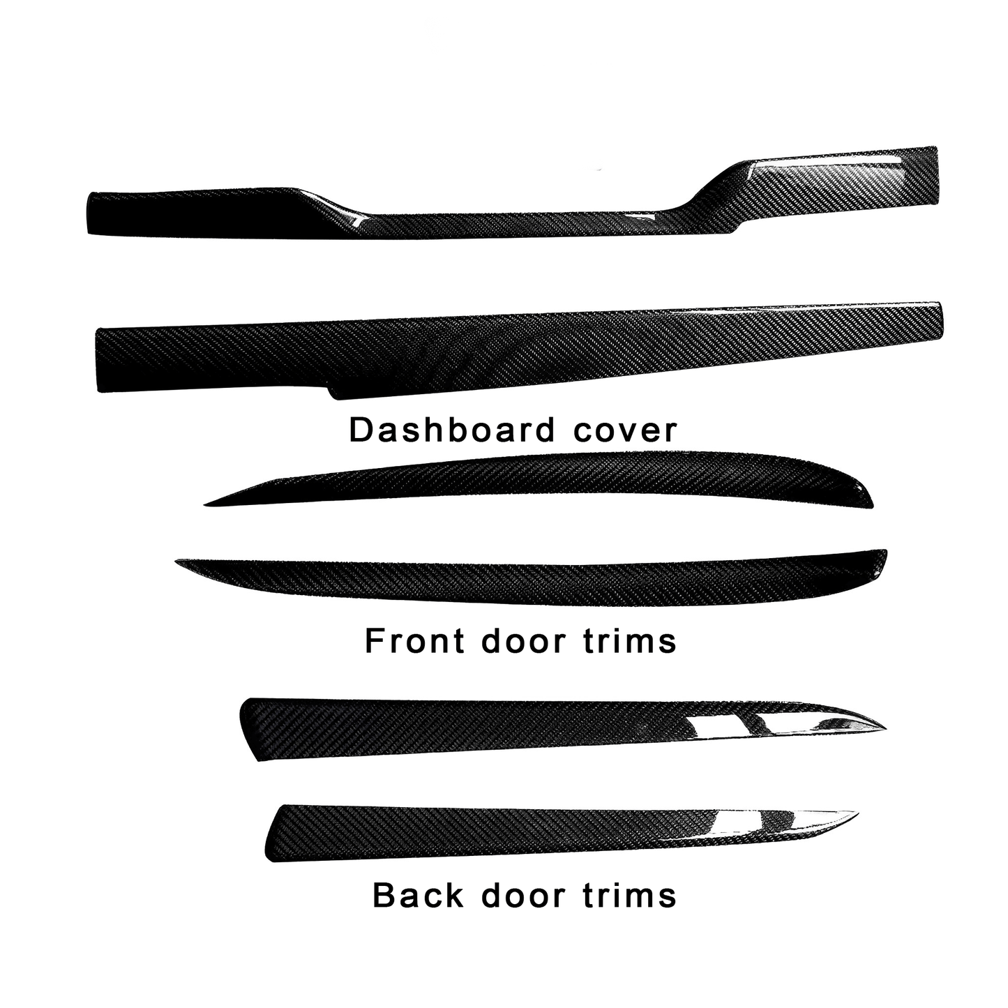 Carbon Fiber Dashboard & Door Trims For 2021+ Tesla Model S / X