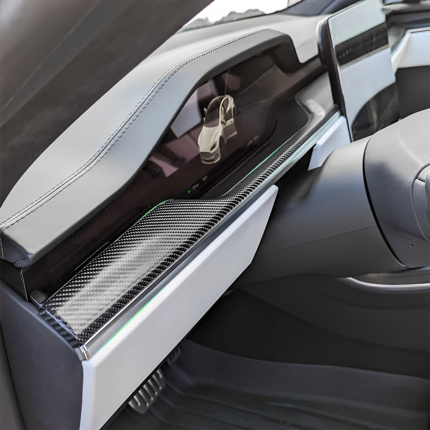 Real Carbon Fiber Dashboard Covers For 2021+Model S / X