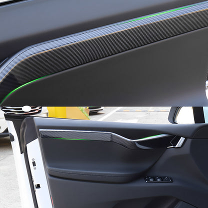 Real Carbon Fiber Door Trims For Tesla Model X 2015-2021