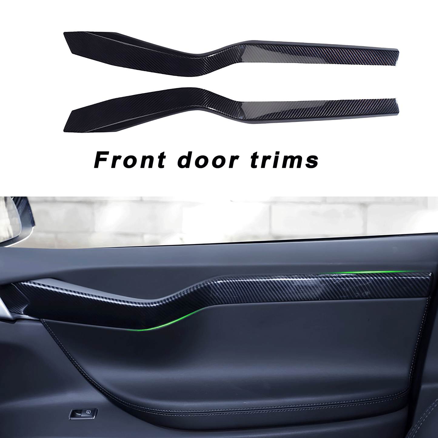 Real Carbon Fiber Door Trims For Tesla Model X 2015-2021